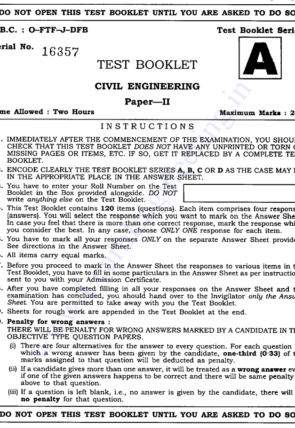 Civil Engineering Objective Paper 2