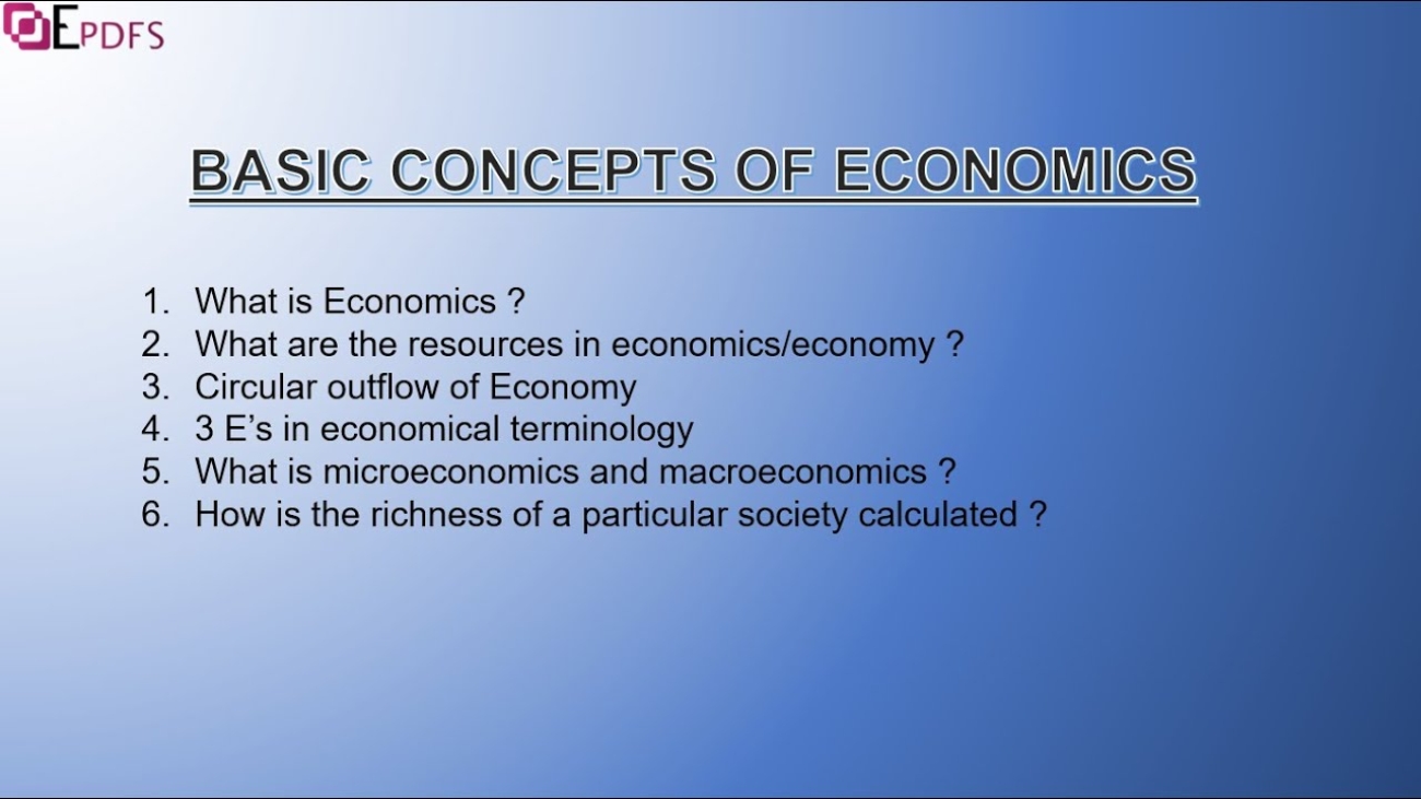 Basic Concepts Of Economics Free Lecture
